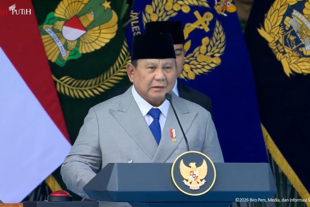 Presiden Prabowo saat memberi amanat di HUT ke-81 TNI, Senin (5/10/2026). - dok YouTube Setpres
